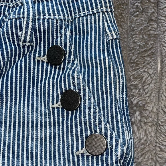 Curve Blue Pin Striped Boot Cut Jeans - Picture 3 of 5